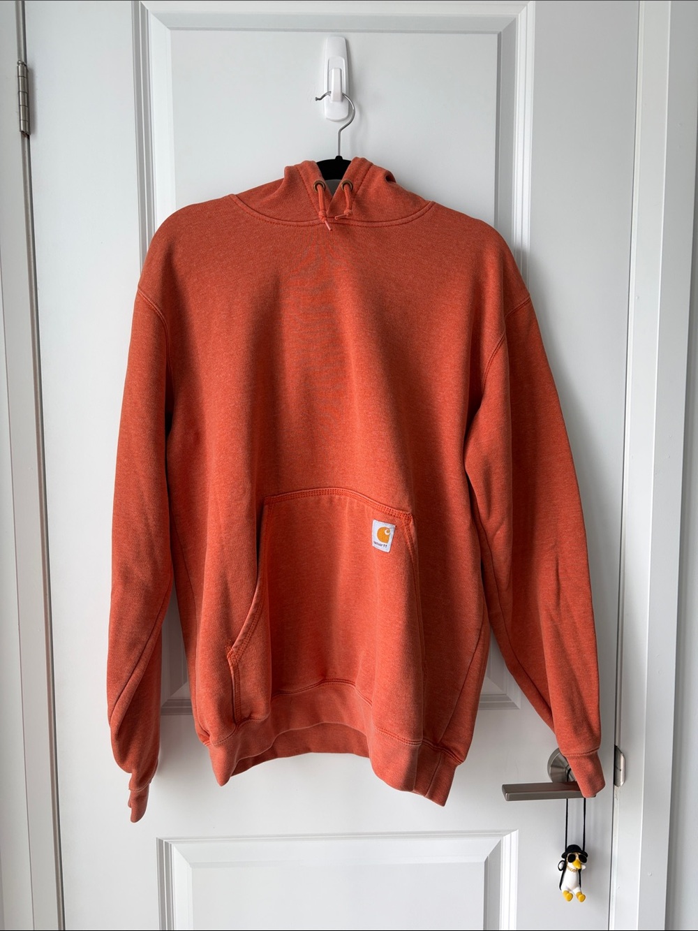Carhartt Men's Orange Pullover Crewneck Hooded Sweatshirt